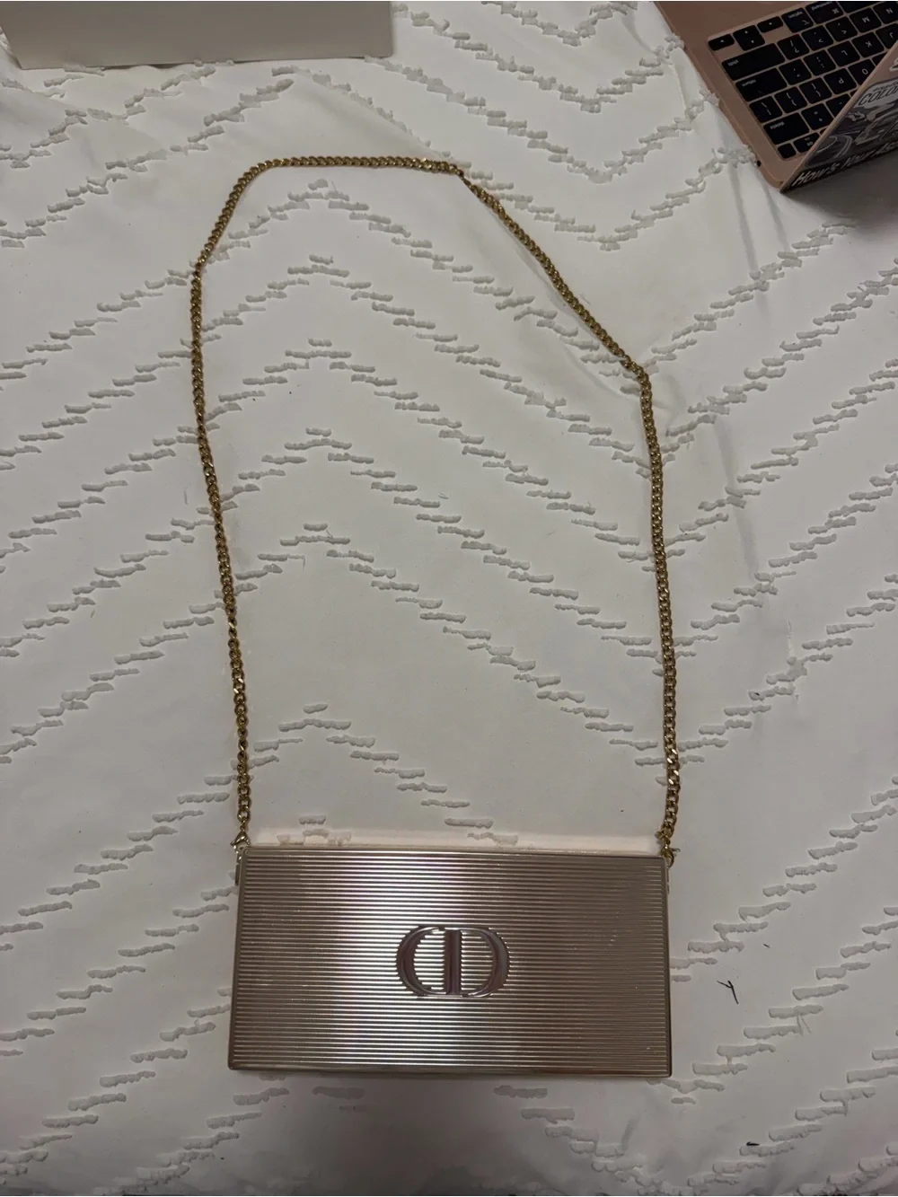 Dior Metallic Gold Clutch Wallet with CD Logo